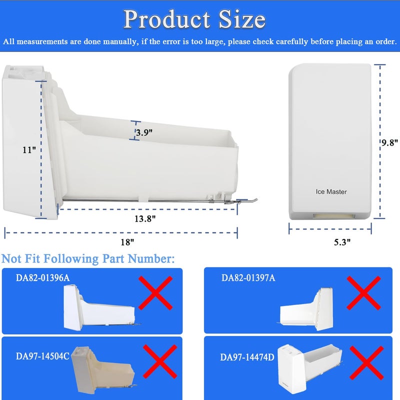 Garsoo DA97-14474C, DA97-14474A, DA97-12604D Ice Bucket, ice Container Bucket Compatible with Samsung RF25, RF26, RF28, Series Refrigerator etc, Part Number: DA97-21040A, AP6034185 etc One Year Warranty - Image 2